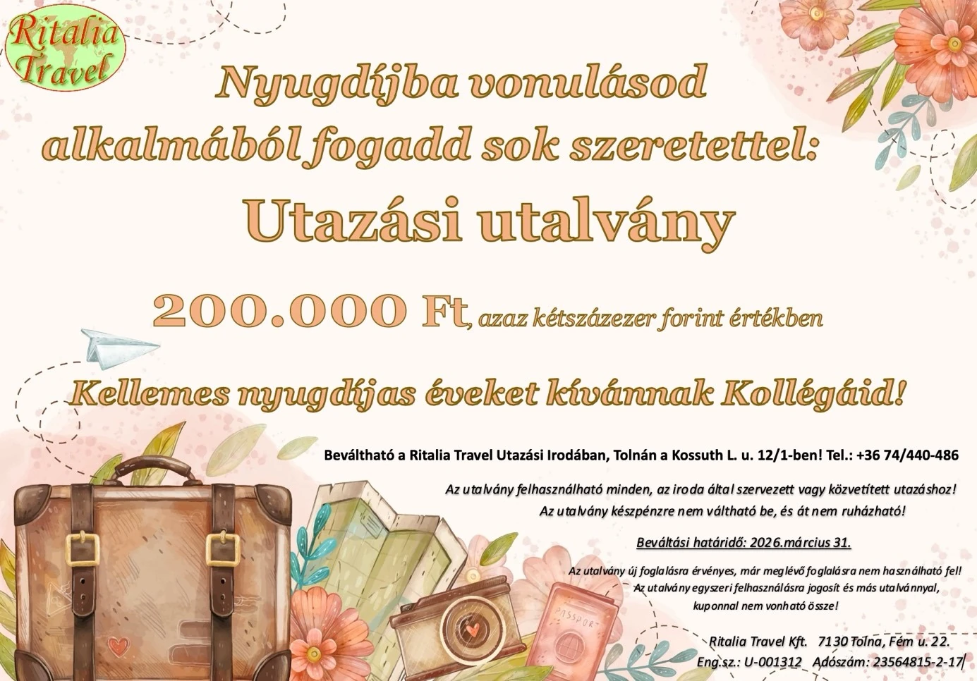 RITALIA AJÁNDÉKUTALVÁNY